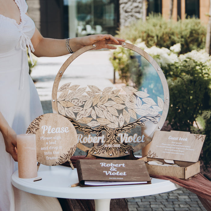 Wedding Guest Book Alternative Tree & Leaves