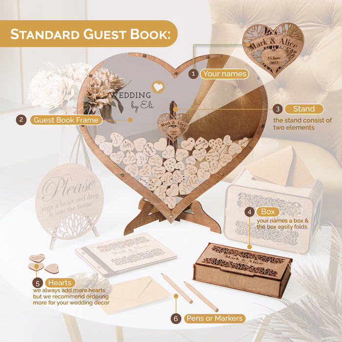 Heart Wedding Guest Book Alternative Drop Box - Set A