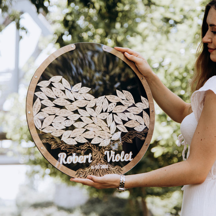 Wedding Guest Book Alternative Tree & Leaves