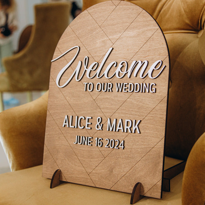 Wedding Welcome Sign Wood 3D Laser Cut