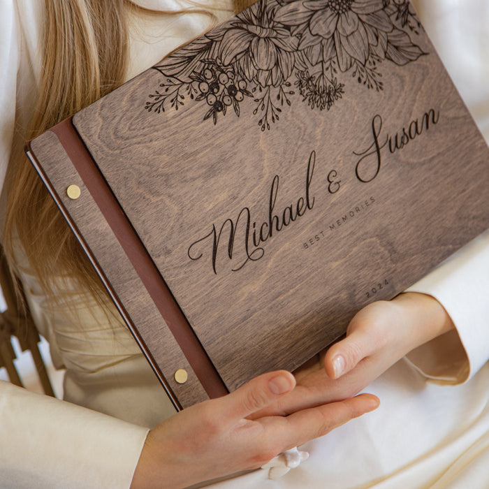 Personalized Hearts Wedding Guest Book Alternative in Colors