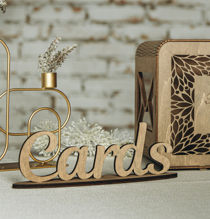 Boîte à cartes de mariage E - 4 Basic Wood
