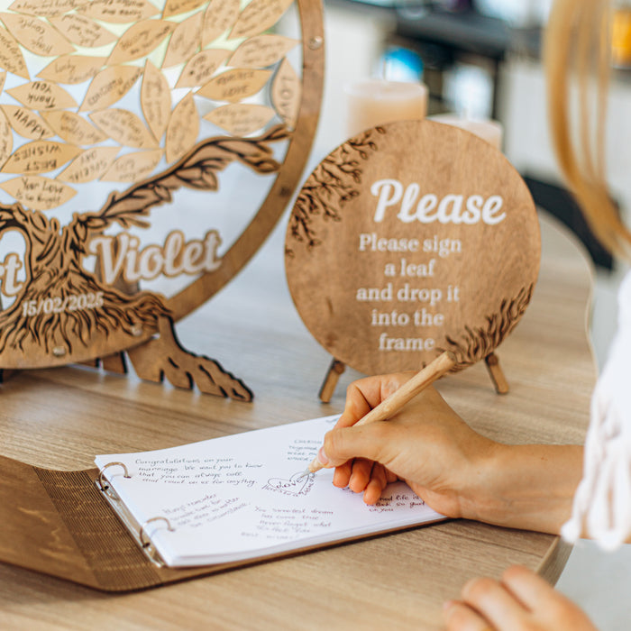 Wedding Guest Book Alternative Tree & Leaves