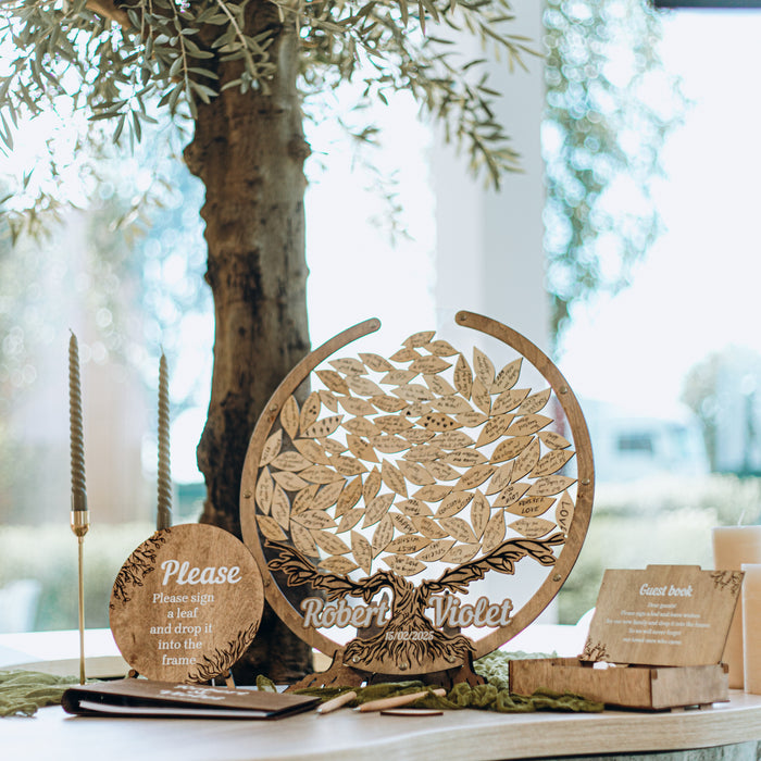 Wedding Guest Book Alternative Tree & Leaves