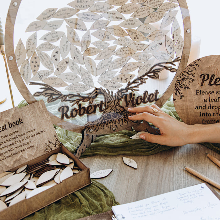 Wedding Guest Book Alternative Tree & Leaves