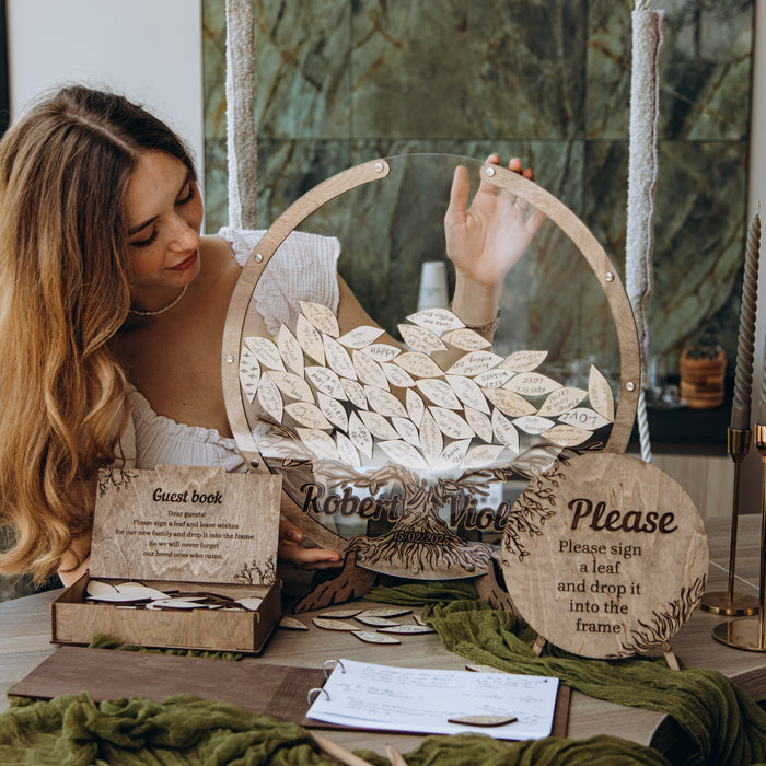 Wedding Guest Book Alternative Tree & Leaves