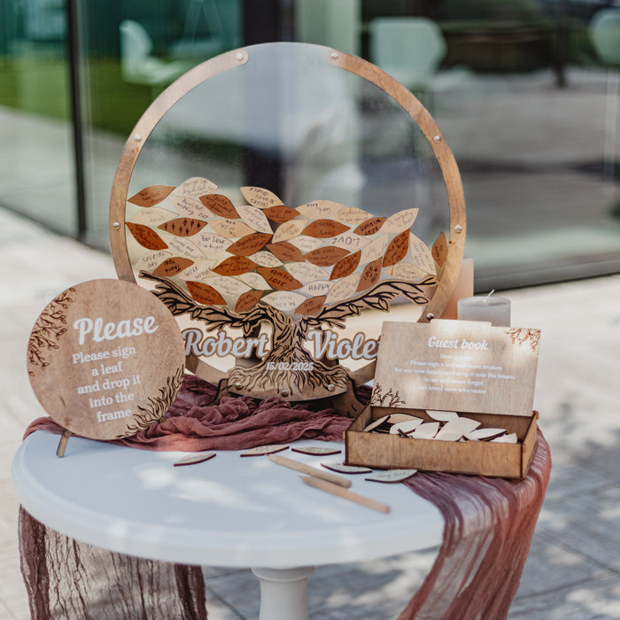 Wedding Guest Book Alternative Tree & Leaves