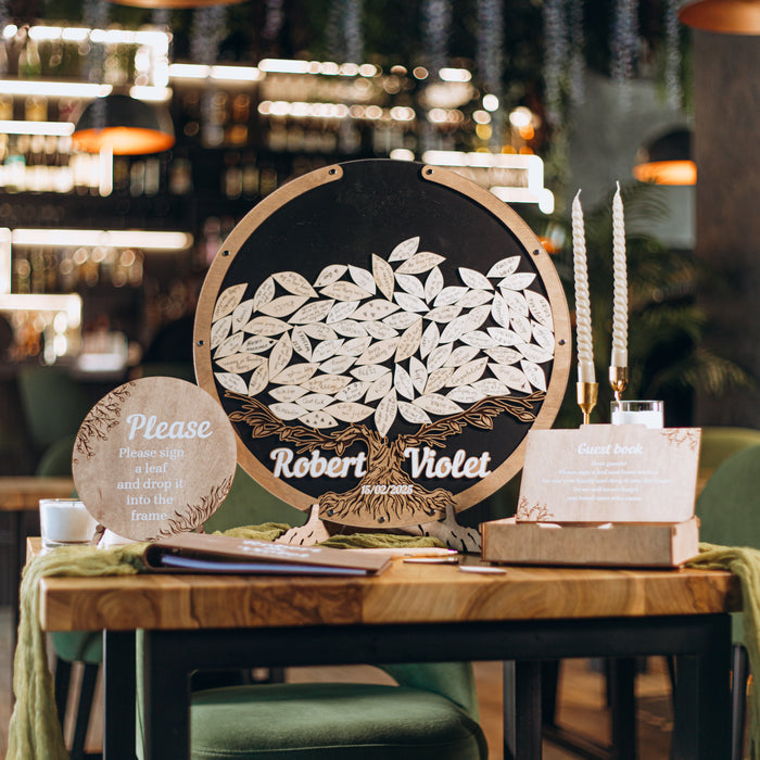 Wedding Guest Book Alternative Tree & Leaves