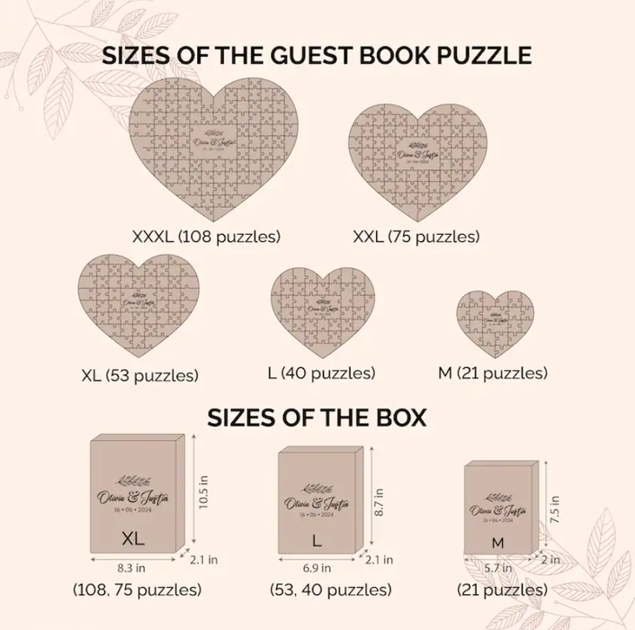 Wedding Puzzle Jigsaw Guest Book Heart