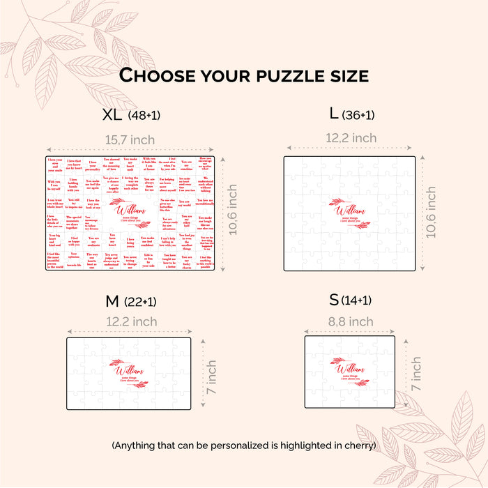 Personalised Reasons I Love You Wooden Jigsaw Puzzle By Wood Paper Scissors