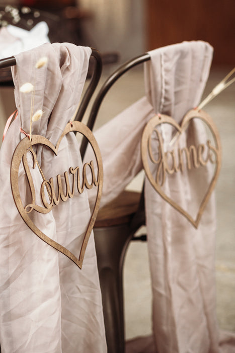 Wooden Heart on Chairs