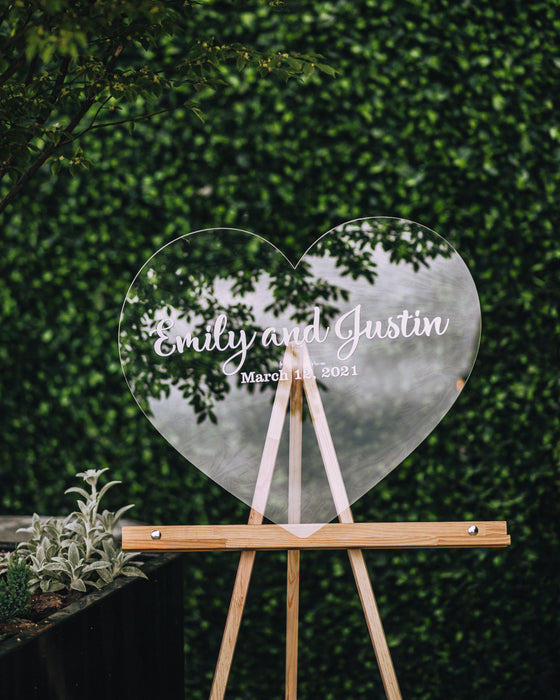 Acrylic Guestbook Heart Rectangle Round