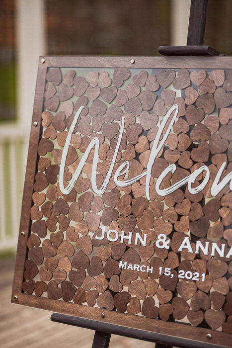 Acrylic Welcome Sign With Hearts Design B