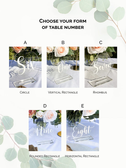 Klare Tischnummern