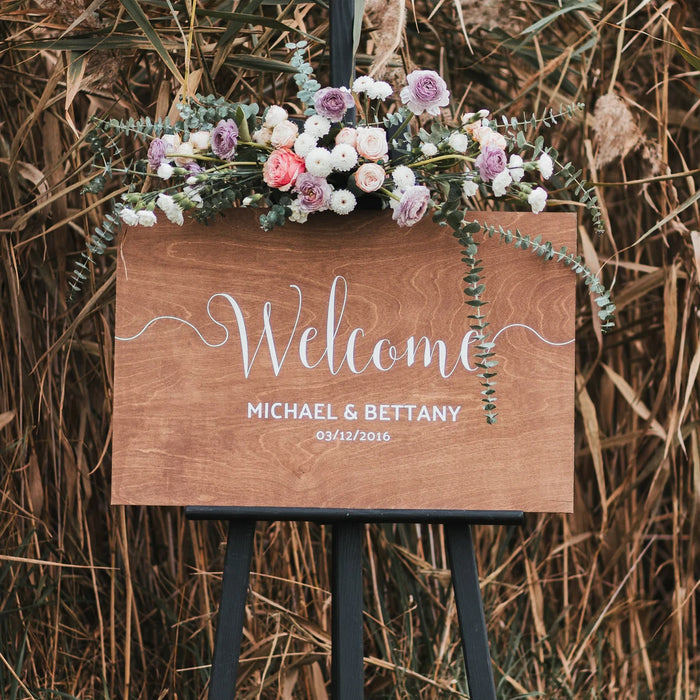 Wooden Welcome Wedding Sign