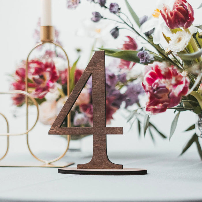 Numéros de table de mariage en bois
