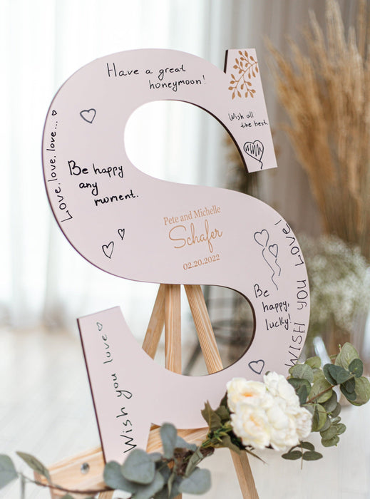 Wedding Guest Book Alternative One Letter in Colors