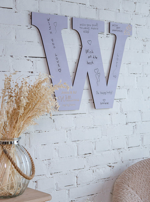 Wedding Guest Book Alternative One Letter in Colors